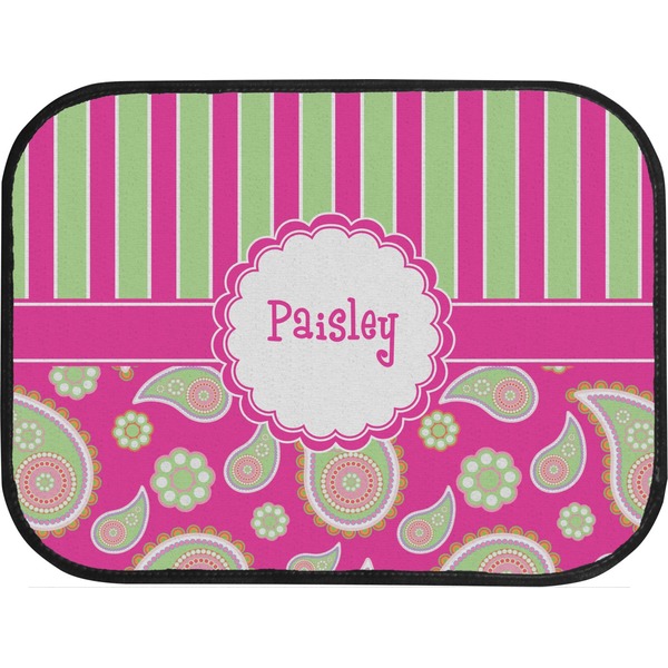 Pink & Green Paisley and Stripes Back Seat Car Mat