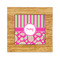 Pink & Green Paisley and Stripes Bamboo Trivet with 6" Tile - FRONT