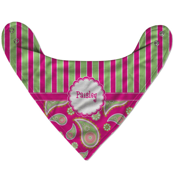 Pink & Green Paisley and Stripes Bandana Flat Approval
