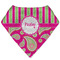 Pink & Green Paisley and Stripes Bandana Bib (Personalized)