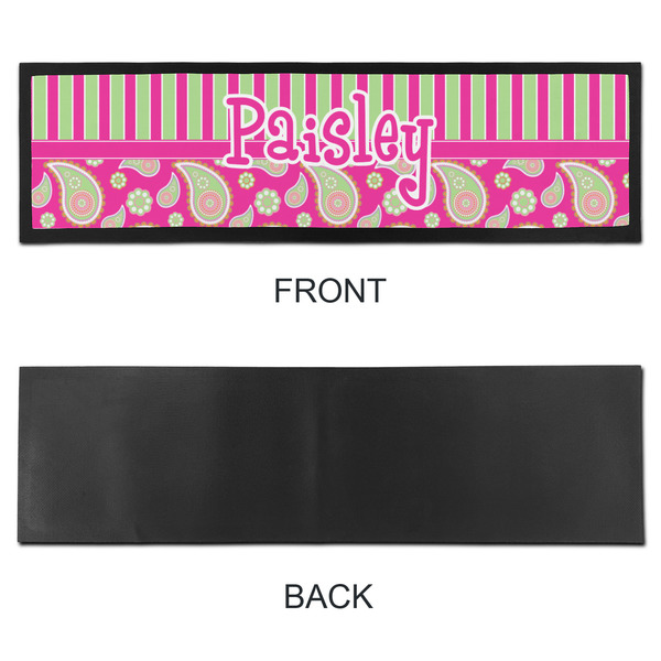 Pink & Green Paisley and Stripes Bar Mat - Large - APPROVAL