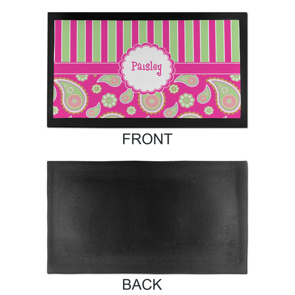 Pink & Green Paisley and Stripes Bar Mat - Small - APPROVAL