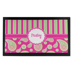 Pink & Green Paisley and Stripes Bar Mat - Small (Personalized)