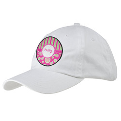 Pink & Green Paisley and Stripes Baseball Cap - White (Personalized)