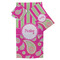 Pink & Green Paisley and Stripes Bath Towel Sets - 3-piece - Front/Main
