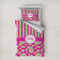 Pink & Green Paisley and Stripes Bedding Set- Twin XL Lifestyle - Duvet