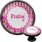 Pink & Green Paisley and Stripes Cabinet Knob (Black) (Personalized)