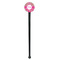 Pink & Green Paisley and Stripes Black Plastic 7" Stir Stick - Round - Single Stick
