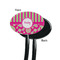 Pink & Green Paisley and Stripes Black Plastic 7" Stir Stick - Single Sided - Oval - Front & Back
