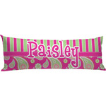 Pink & Green Paisley and Stripes Body Pillow Case (Personalized)