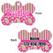 Pink & Green Paisley and Stripes Bone Shaped Dog ID Tag - Large - Approval