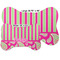 Pink & Green Paisley and Stripes Bone Shaped Mat Comparison