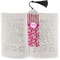 Pink & Green Paisley and Stripes Bookmark with tassel - In book