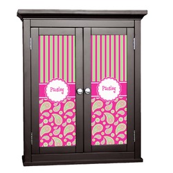 Pink & Green Paisley and Stripes Cabinet Decal - Large (Personalized)