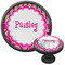 Pink & Green Paisley and Stripes Cabinet Knob - Black - Multi Angle