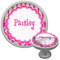 Pink & Green Paisley and Stripes Cabinet Knob (Silver) (Personalized)