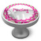 Pink & Green Paisley and Stripes Cabinet Knob - Nickel - Side