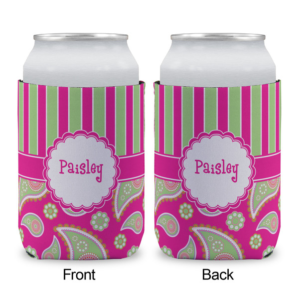 Pink & Green Paisley and Stripes Can Sleeve - APPROVAL (single)