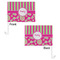 Pink & Green Paisley and Stripes Car Flag - 11" x 8" - Front & Back View