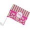 Pink & Green Paisley and Stripes Car Flag w/ Pole