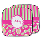 Pink & Green Paisley and Stripes Car Sun Shade - Two Piece (Personalized)