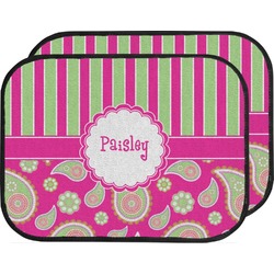 Pink & Green Paisley and Stripes Car Floor Mats (Back Seat) (Personalized)