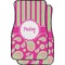 Pink & Green Paisley and Stripes Car Floor Mats (Front Seat) (Personalized)