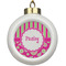 Pink & Green Paisley and Stripes Ceramic Ball Ornaments Parent