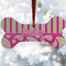 Pink & Green Paisley and Stripes Ceramic Dog Ornaments - Parent