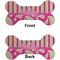 Pink & Green Paisley and Stripes Ceramic Flat Ornament - Bone Front & Back (APPROVAL)