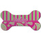 Pink & Green Paisley and Stripes Ceramic Flat Ornament - Bone Front