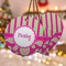 Pink & Green Paisley and Stripes Ceramic Flat Ornament - PARENT