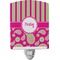 Pink & Green Paisley and Stripes Ceramic Night Light (Personalized)