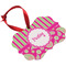 Pink & Green Paisley and Stripes Christmas Ornament