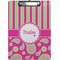 Pink & Green Paisley and Stripes Clipboard (Personalized)