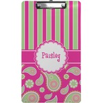 Pink & Green Paisley and Stripes Clipboard (Legal Size) (Personalized)