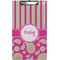 Pink & Green Paisley and Stripes Clipboard (Legal Size) (Personalized)