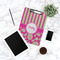 Pink & Green Paisley and Stripes Clipboard - Lifestyle Photo