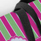 Pink & Green Paisley and Stripes Closeup of Tote w/Black Handles