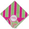 Pink & Green Paisley and Stripes Cloth Napkins - Personalized Dinner (Folded Four Corners)