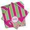 Pink & Green Paisley and Stripes Cloth Napkins - Personalized Dinner (PARENT MAIN Set of 4)