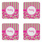 Pink & Green Paisley and Stripes Coaster Set - APPROVAL