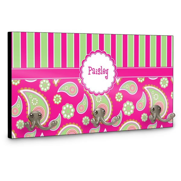 Pink & Green Paisley and Stripes Coat Hanger Main