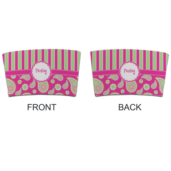 Pink & Green Paisley and Stripes Coffee Cup Sleeve - APPROVAL