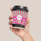 Pink & Green Paisley and Stripes Coffee Cup Sleeve - LIFESTYLE