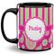 Pink & Green Paisley and Stripes Coffee Mug - 11 oz - Full- Black