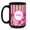 Pink & Green Paisley and Stripes Coffee Mug - 15 oz - Black