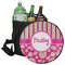 Pink & Green Paisley and Stripes Collapsible Personalized Cooler & Seat