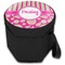 Pink & Green Paisley and Stripes Collapsible Personalized Cooler & Seat (Closed)