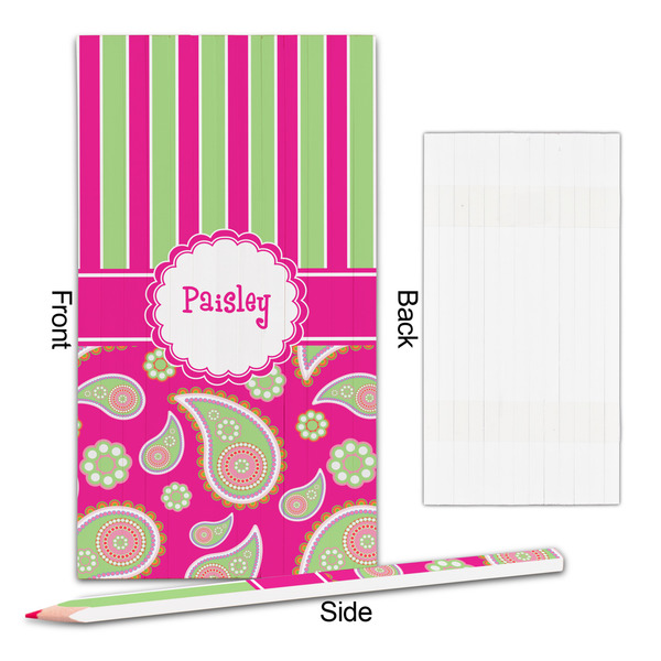Pink & Green Paisley and Stripes Colored Pencils - Approval